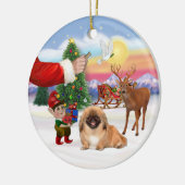 Ornement En Céramique Traiter pour un Pekingese (#1) (Gauche)