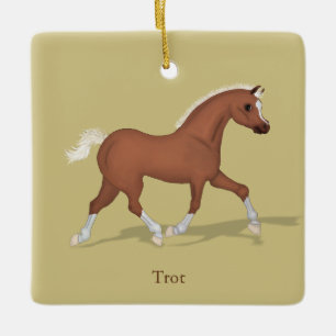 Ornement En Céramique Traverser Sorrel Gaits du cheval Personnalisé