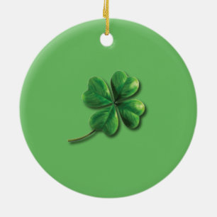 Ornement En Céramique Trèfle irlandais vert moderne