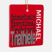 Ornement En Céramique Triathlète Extraordinaire CUSTOM (Droite)