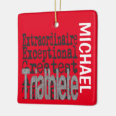 Ornement En Céramique Triathlète Extraordinaire CUSTOM (Gauche)