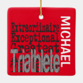 Ornement En Céramique Triathlète Extraordinaire CUSTOM (Dos)