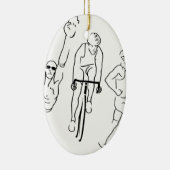Ornement En Céramique Triathlon de course de vélo de bain (Droite)