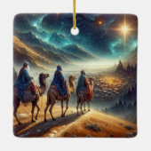 Ornement En Céramique Trois Sages suivant une étoile (Dos)