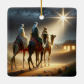 Ornement En Céramique Trois Sages suivant une étoile (Dos)
