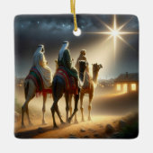 Ornement En Céramique Trois Sages suivant une étoile (Devant)