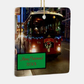 Ornement En Céramique Trolley De Noël À Chicago (Droite)
