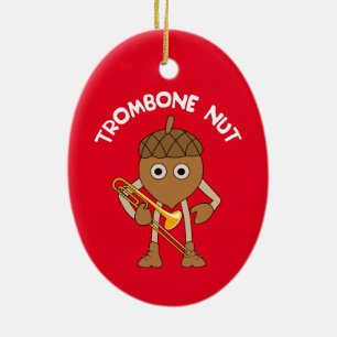 Ornement en céramique Trombone Nut Text