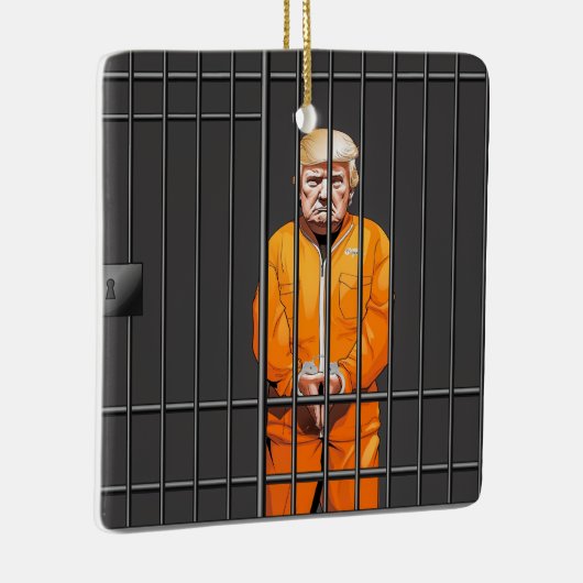 Ornement En Céramique Trump en prison Carré en céramique (Droite)
