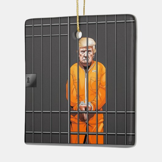 Ornement En Céramique Trump en prison Carré en céramique (Gauche)