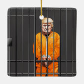 Ornement En Céramique Trump en prison Carré en céramique (Dos)