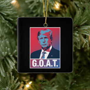 Ornement En Céramique Trump GOAT Élection 2024 Républicain Vintage