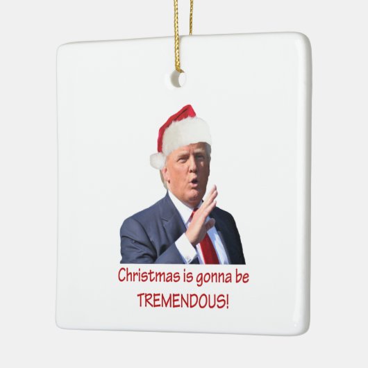Ornement En Céramique Trump : Noël va être formidable ! (Gauche)