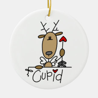 Ornement En Céramique Tshirts et cadeaux de Noël Cupid Reindeer