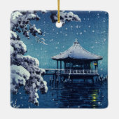 Ornement En Céramique Tsuchiya Koitsu - Neige sur l'Ukimido à Katada (Dos)