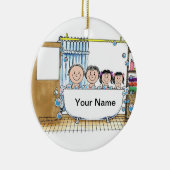 Ornement En Céramique Tub Time, deux filles (Droite)