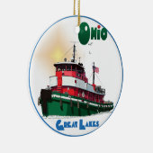 Ornement En Céramique Tugboat Ohio (Droite)