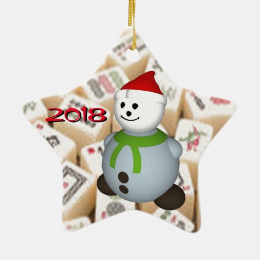 Ornement En Céramique Tuiles de Mahjong (Dos)