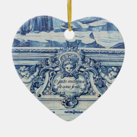 Ornement En Céramique Tuiles murales portugaises bleues et blanches avec (Devant)