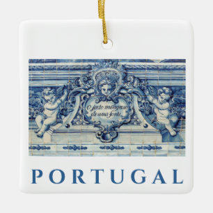 Ornement En Céramique Tuiles murales portugaises bleues et blanches avec