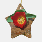 Ornement En Céramique Tulipe rouge du printemps (Gauche)