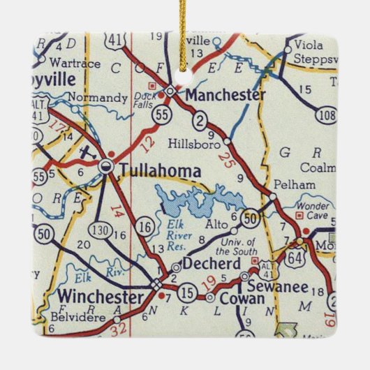 Ornement En Céramique Tullahoma TN (Dos)
