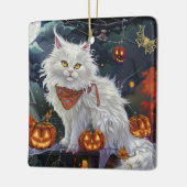 Ornement En Céramique Turc Angora Chat Halloween Éffrayant (Gauche)
