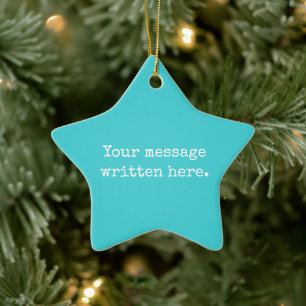 Ornement En Céramique Turquoise Bleu Personnalisé Votre Texte Citation É