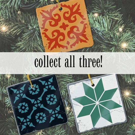 Ornement En Céramique Turquoise Blue Snowflake Carrelage Jeu de plateau