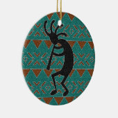 Ornement En Céramique Turquoise Sud-Ouest Kokopelli Conception tribale (Droite)