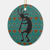 Ornement En Céramique Turquoise Sud-Ouest Kokopelli Conception tribale (Gauche)