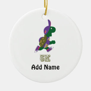 Ornement En Céramique Turtle Runner 5K - Violet