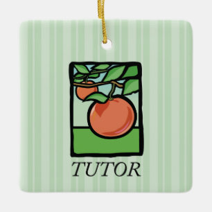 Ornement En Céramique Tuteur, Professeur Merci, Pomme