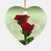 Ornement En Céramique Twin Flame amour roses rouges (Dos)