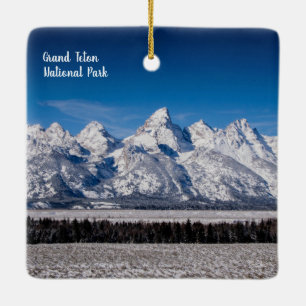 Ornement En Céramique Two sided Grand Teton NP ornament