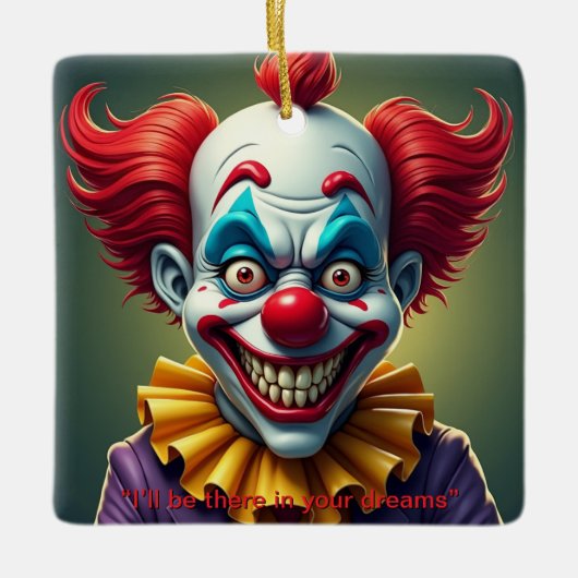 Ornement En Céramique Two Sided Scary Clown  (Devant)