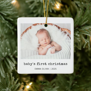 Ornement En Céramique Type Nostalgique Photo de Noël de bébé