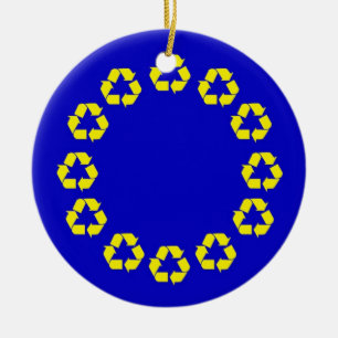 Ornement En Céramique UE réutilisant le drapeau