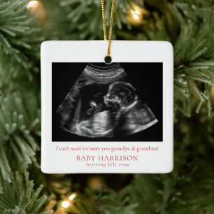 Ornement En Céramique Ultrasound Grossesse Faire-part nouveaux grands-pa