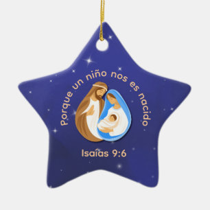 Ornement En Céramique Un Enfant Nous Est Né Isaïe 9:6 Noël