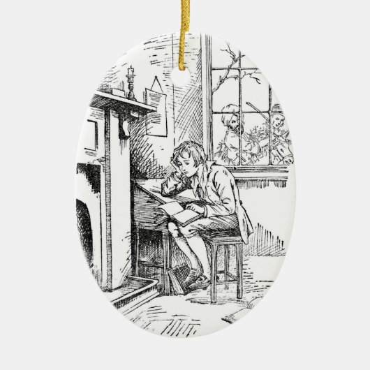 Ornement En Céramique Un garçon seul (Devant)