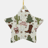 Ornement En Céramique Un joyeux Noël de cowboy (Devant)