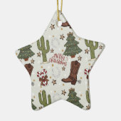 Ornement En Céramique Un joyeux Noël de cowboy (Gauche)