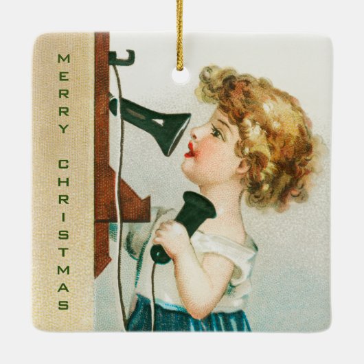 Ornement En Céramique Un joyeux Père Noël par Ellen Clapsaddle (Dos)