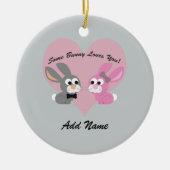 Ornement En Céramique Un lapin T'Aime ! (Devant)
