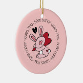 Ornement En Céramique Un Lapin T'Aime (Droite)