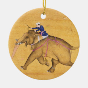Ornement En Céramique Un Mahout montant un éléphant, du grand Clive