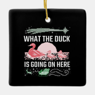 Ornement En Céramique Un Noël laid - Qu'est-ce que le canard fait ici