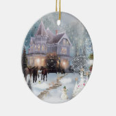 Ornement En Céramique Un ranch de Noël occidental (Droite)