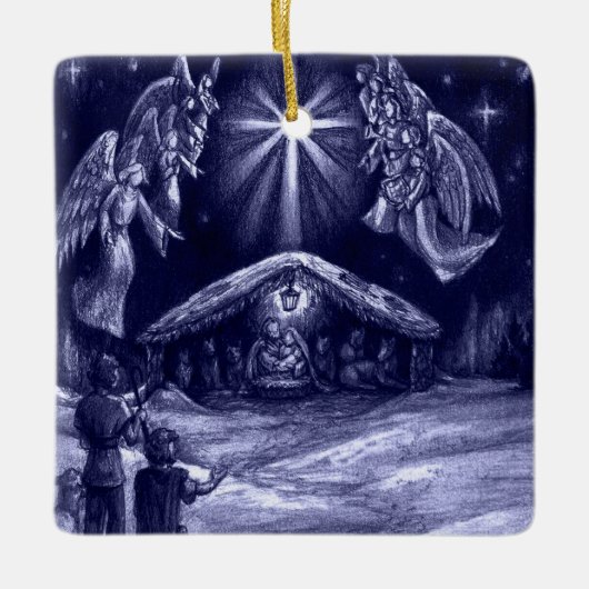 Ornement En Céramique Un sauveur est né ! (Devant)